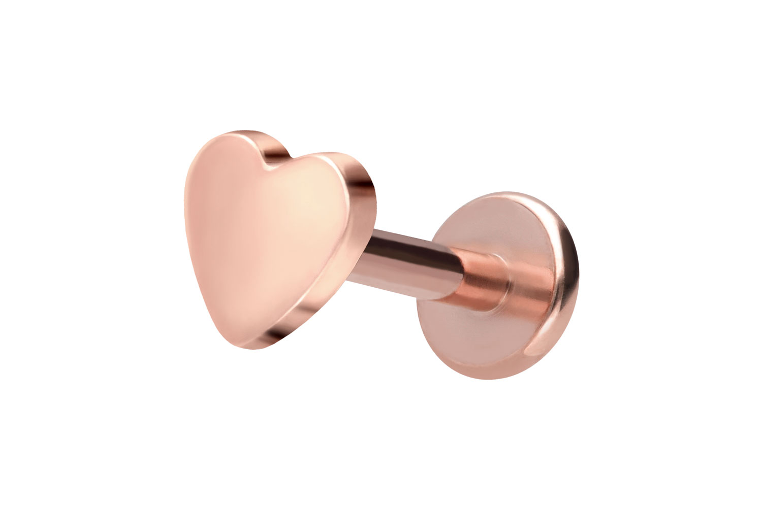 Titan Labret Piercing mit Innengewinde HERZ